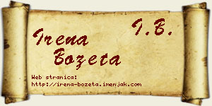 Irena Bozeta vizit kartica